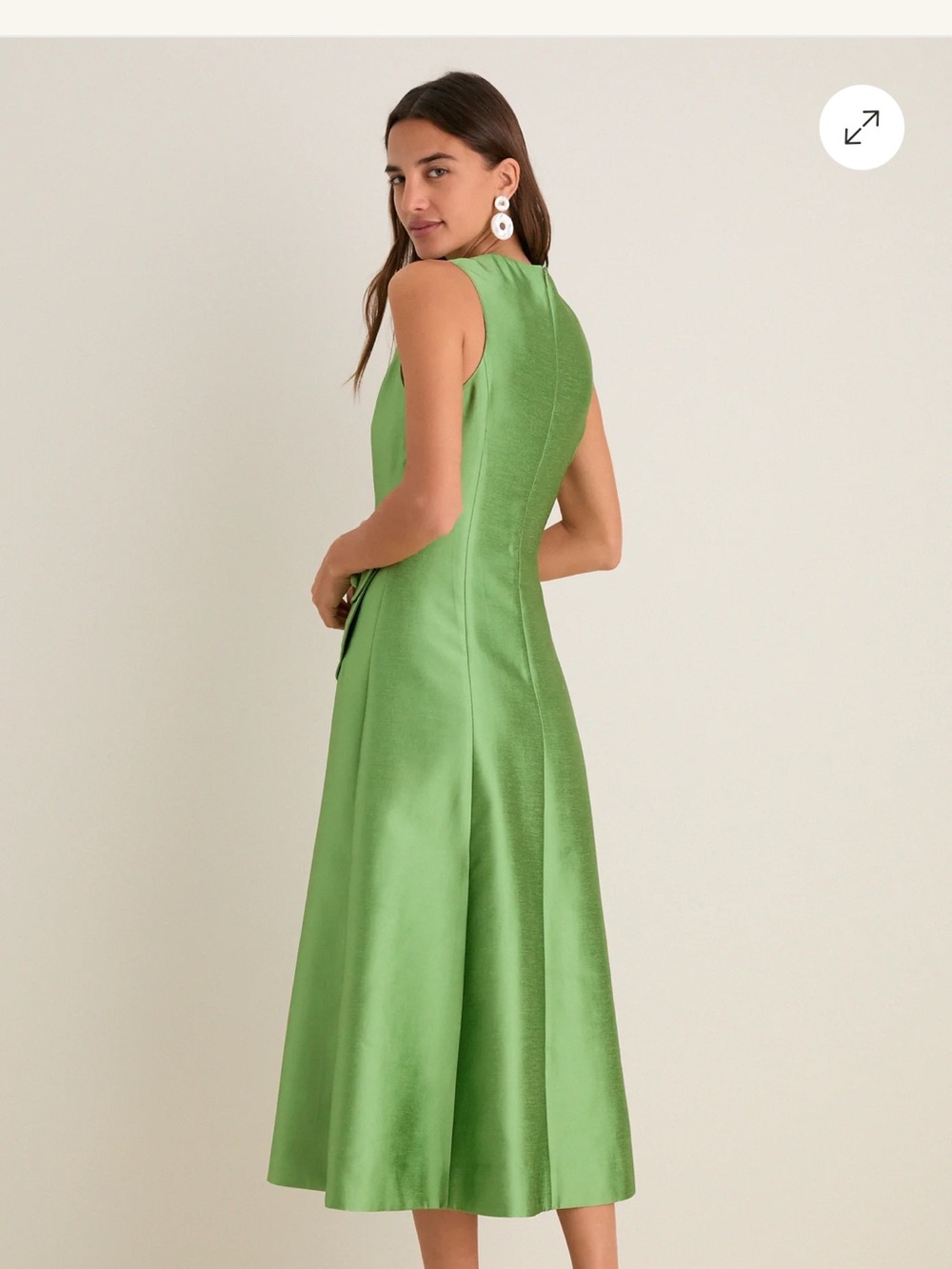 Tuckernuck Pistachio Sleeveless Midi Dress with Patch Pockets - Picture 4 of 7